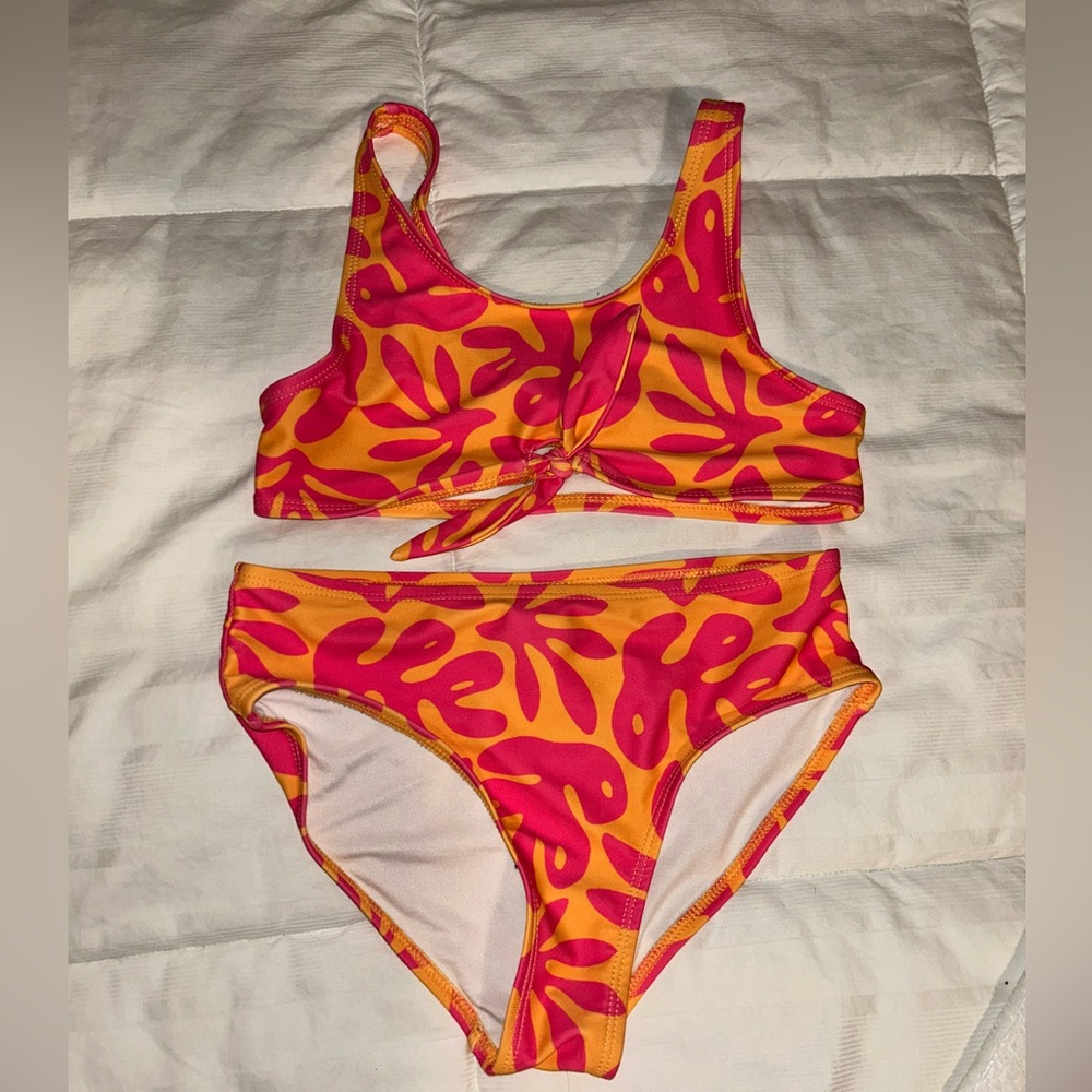 Old Navy Girls Vibrant Pink and Orange Bikini Set
